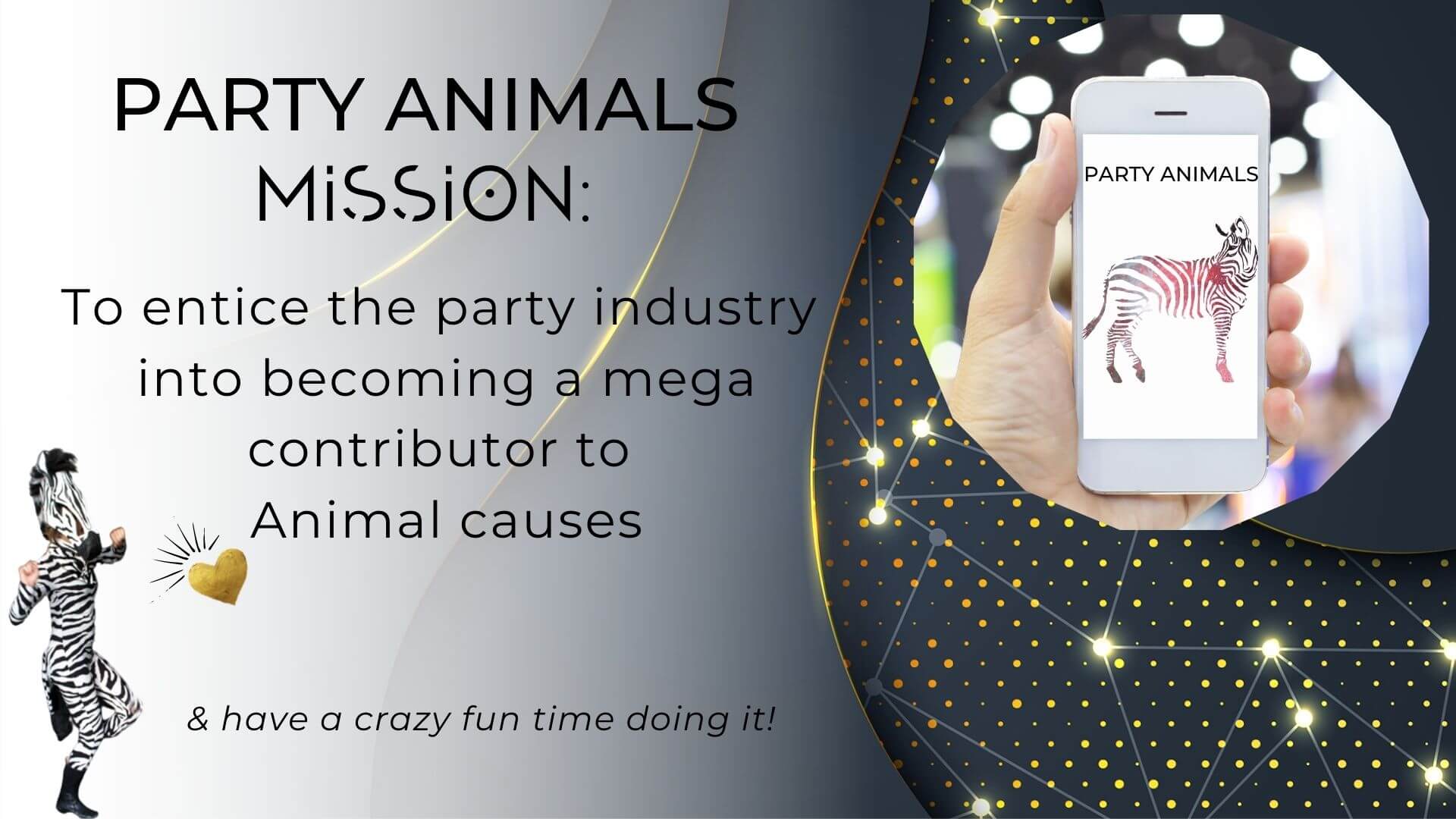 Party Animals impact initiative created by Audette Catalyst Arts